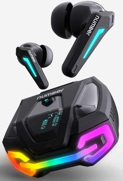 Number Super Buds GT M9 Gaming TWS Earbuds, 60Hr Playback, ANC, 4 Mic ENC, Dual Pairing Bluetooth