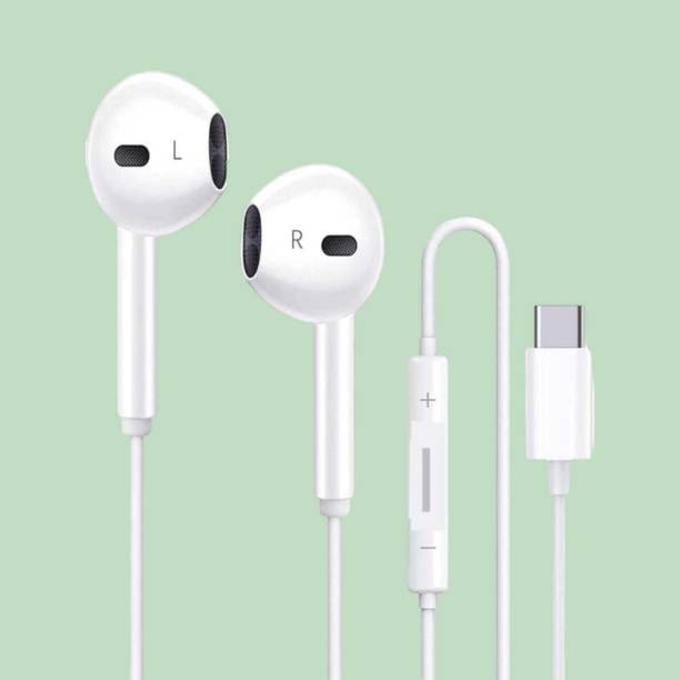 MJN Type C Earphone with Mic for S22 Ultra,Tab S8, A53 5G,Z Fold3, S21[WHITE3] Wired