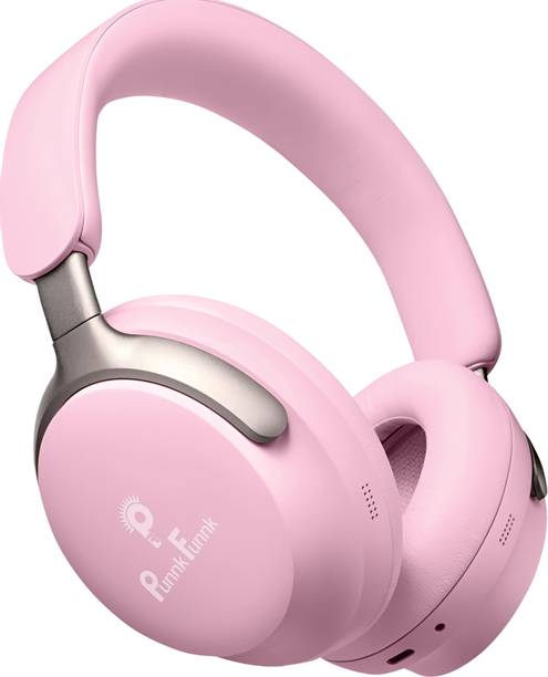 PunnkFunnk SuperBass Wireless Headpone with 70Hr Playtime & Mic, Foldable Design & Aux Bluetooth