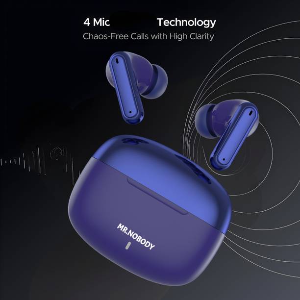 MR.NOBODY Ultrabuds with Latest BT v6.0,40Hr Playtime,13mm Dynamic Drivers,Rich Bass A823 Bluetooth