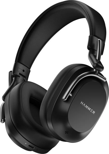 Hammer Bash Pro 32 dB Hybrid ANC Wireless Headphones, 4 Mics, Quick Charge, 40mm Driver Bluetooth