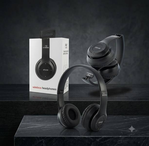 Techobucks Ultra Sound Wireless Over-Ear Headphones with 60Hrs Playtime & 10mm Drivers Bluetooth