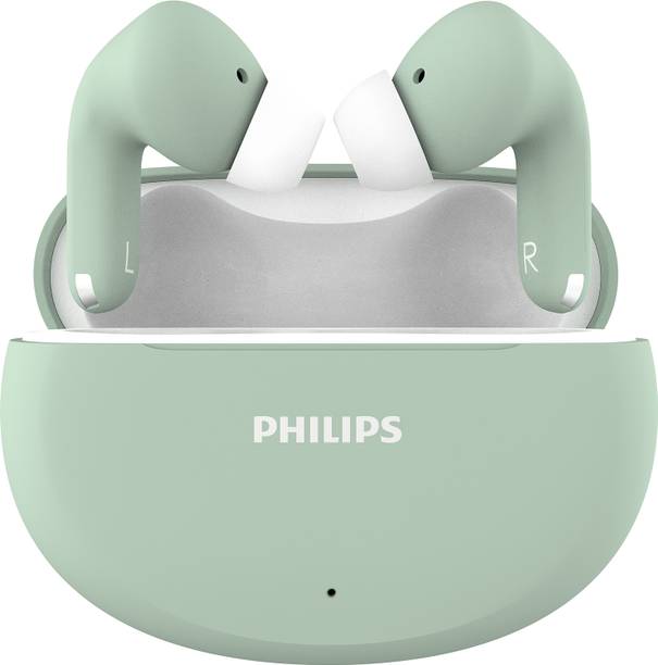 PHILIPS TAT1269 TWS Earbuds, 40H Playtime, BT 5.4, IPX5, Frosty Green Bluetooth