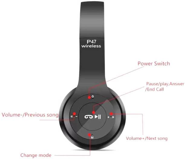 FRONY KQ-944 P47 Headset Super Extra Bass Bluetooth Headset (Furious On the Ear) Bluetooth