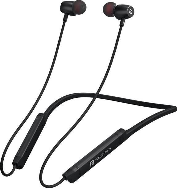 Portronics Harmonics Z9 Bluetooth Neckband With Mic,40Hrs Playtime,Metal Finish,BT 5.3V Bluetooth