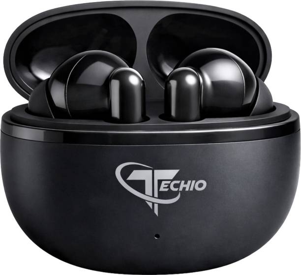 TECHIO AirBeats Wireless Earbuds with Dual Mic ENC for Clear Calls, 50H Playback Bluetooth