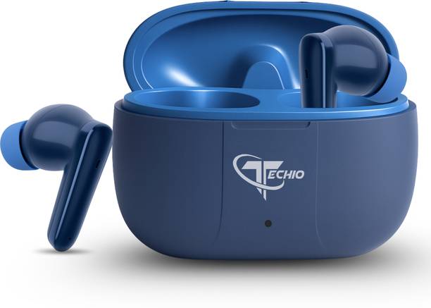 TECHIO EliteTalk ENC Earbuds, 40Hr Backup, Low Latency Mode", Bluetooth