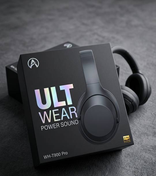 AVR WH-900 Pro Over Ear Bluetooth Headphones, Soft Cushion Bass Sound (Black) Bluetooth & Wired without Mic