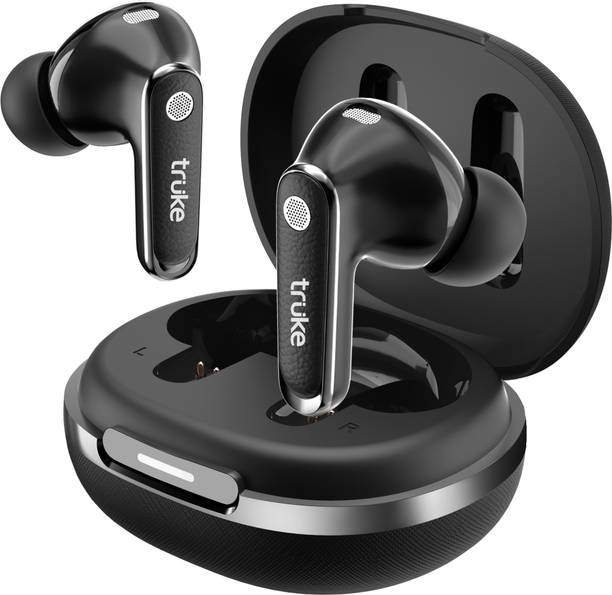 truke Mega 12 Leather Finish TWS, 24bit-Spatial Audio, Dual Pairing buds, Quad Mic ENC Bluetooth