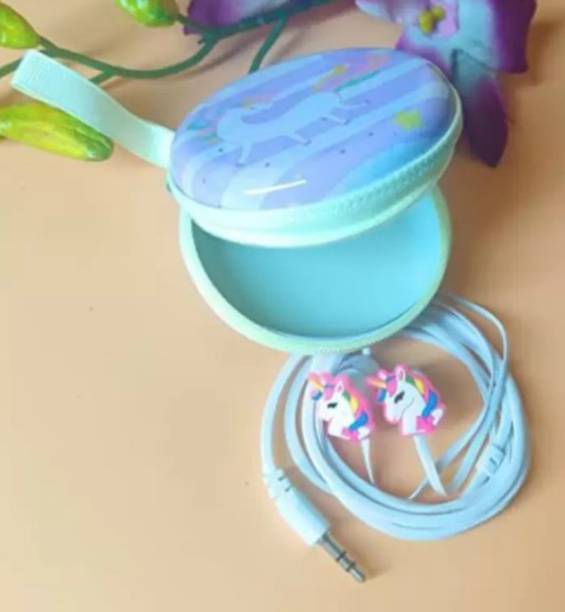 stylie modern Alternatives Unicorn Earphone for Girls Coin Pouch Earphone case Cartoon Headphones (Wired) Wired