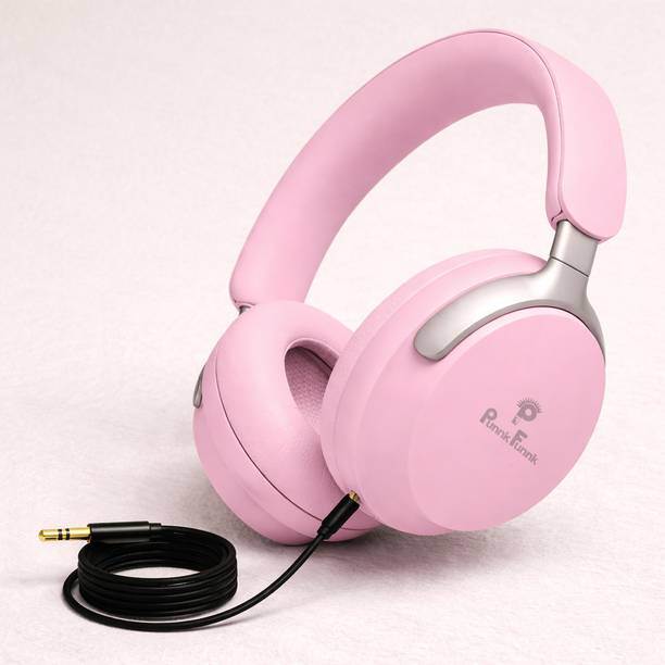 PunnkFunnk Over Ear Wireless Headphones with AUX Cable 40H Playtime Deep Bass Mic Bluetooth