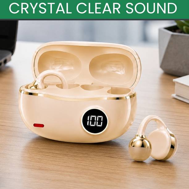 SACRO Wireless Bluetooth Earbuds With LED Battery Display, Ear Clip, Touch ControlP1 Bluetooth