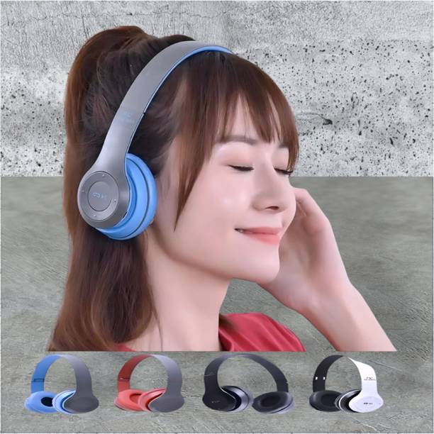 AIZINA Lounge Comfort Headphones with Mic & SD Card, Extended Playtime_JY Bluetooth & Wired