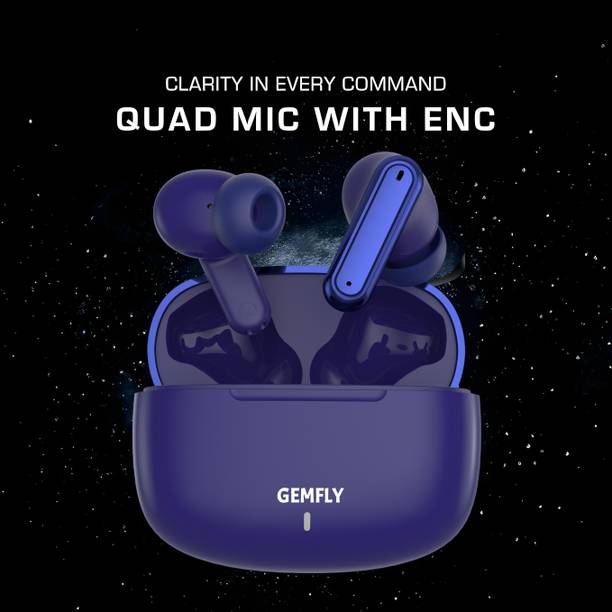 GEMFLY Ultrabuds with Latest BT v6.0,40Hr Playtime,13mm Dynamic Driver,Rich Bass N585 Bluetooth