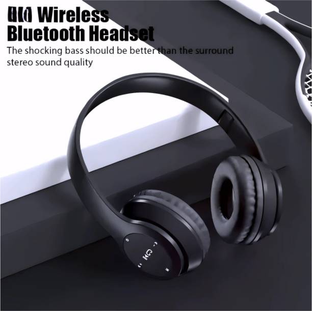 house of common Modern Wireless Headphones with Mic for Entertainment and Calls._7W Bluetooth & Wired