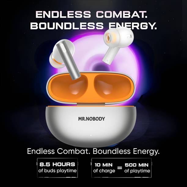 MR.NOBODY Air 6 TWS Earbuds, LHDC 5.0 Hi-Res Audio, 12.4mm Deep Bass, 40 Hrs Playtime A127 Bluetooth