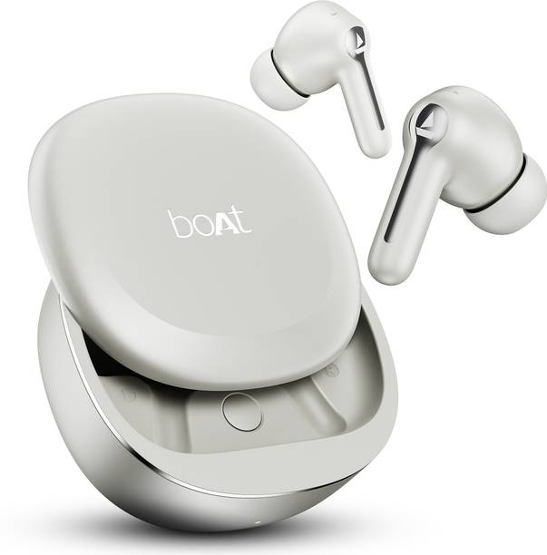 boAt Airdopes Prime 511, Volume Swipe Controls, 50H Battery, 4Mics ENx, App Support Bluetooth Headset (Zinc White, True Wireless)