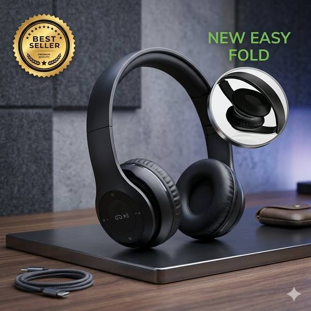 footloose Newest On the Ear Headphone with Mic & Sd Card Support 4-6 Hour Battery Backup Bluetooth Gaming