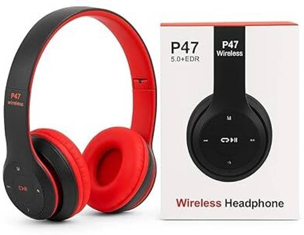 DAILYNEEDSENTERPRISES P47 BT Headphones Wireless Lightweight Folding Gaming Earphones Bluetooth