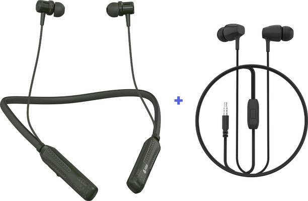 Aroma Combo 44 NB124 Avenger 100H* Neckband + HF510 3.5mm Wired Earphone With Mic Bluetooth
