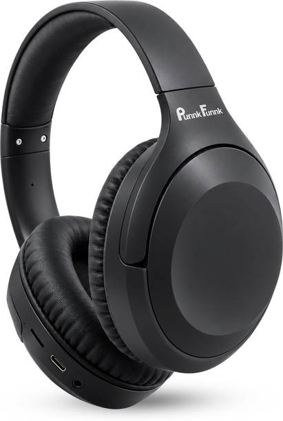 PunnkFunnk BeatXtra Lite Wireless Bluetooth Headphones, 40H Playtime, Deep Bass & Mic Bluetooth