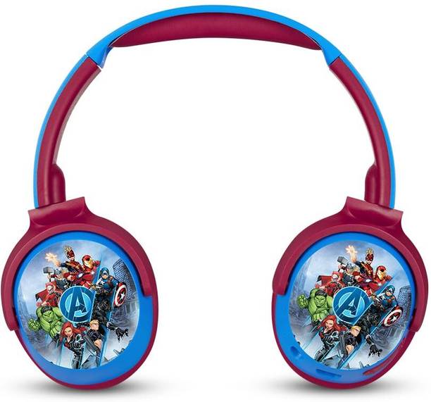 volkano Marvel Avengers Kids Safe 85dB Volume Stereo Headphones with Mic Bluetooth & Wired without Mic