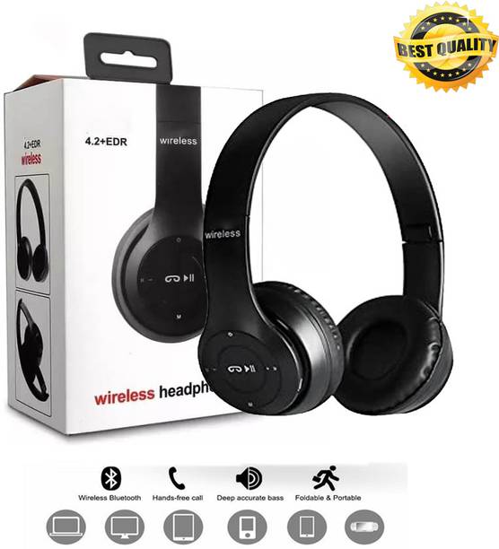 TABARET BEST Portable Wireless Headphones With Microphone, Stereo Fm,Memory Card Support Bluetooth