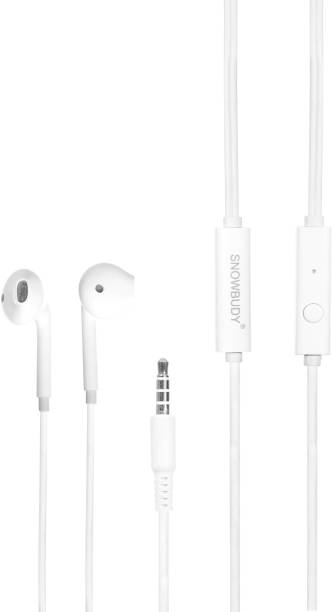 snowbudy Y73 Earphones 3.5Mm Jack Wired with Mic white Good Work Wired Headset