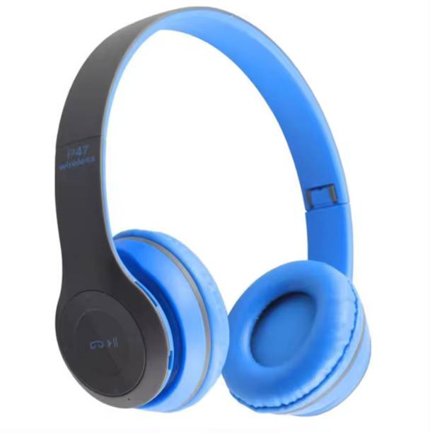 icall Latest P47 Wireless iC-09 Headphone with Mic & SD Card Slot Bluetooth & Wired