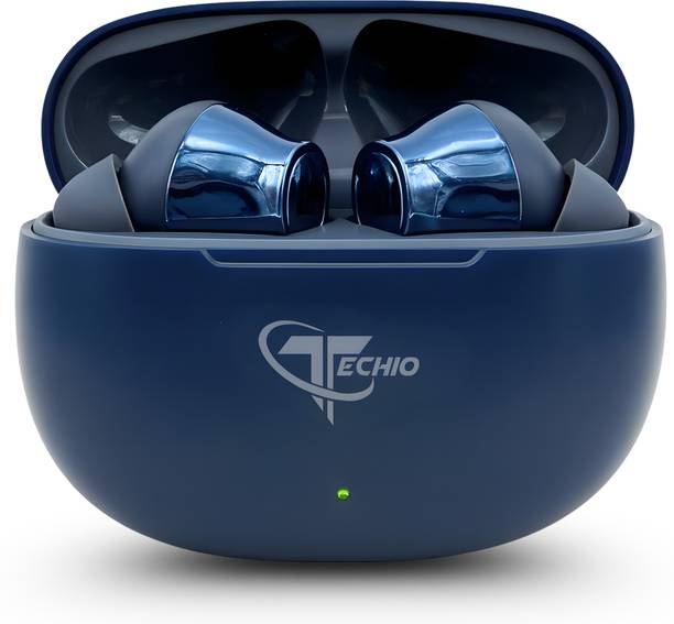 TECHIO NIRVANA X True Wireless with IPX5 Waterproof, Deep Bass, and Long Battery Life Bluetooth