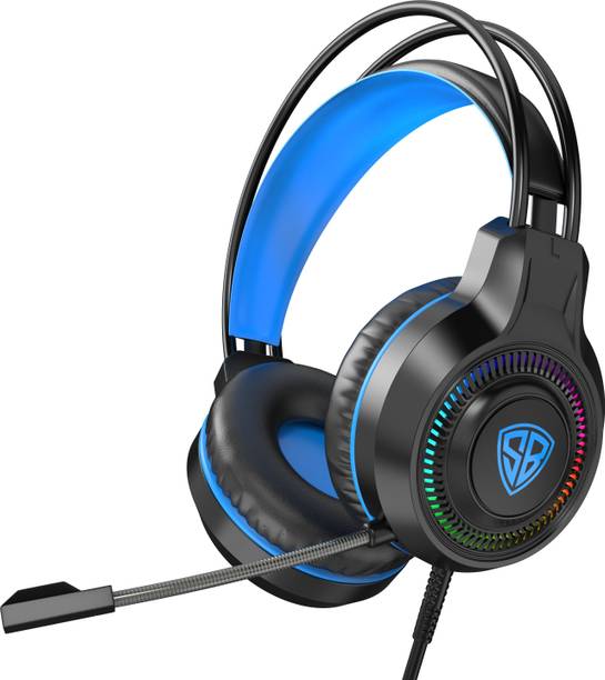 SpinBot BattleBudz H2 Headphone RGB Light|Boom Mic|Suspension Headband|Braided Cable| Wired Gaming