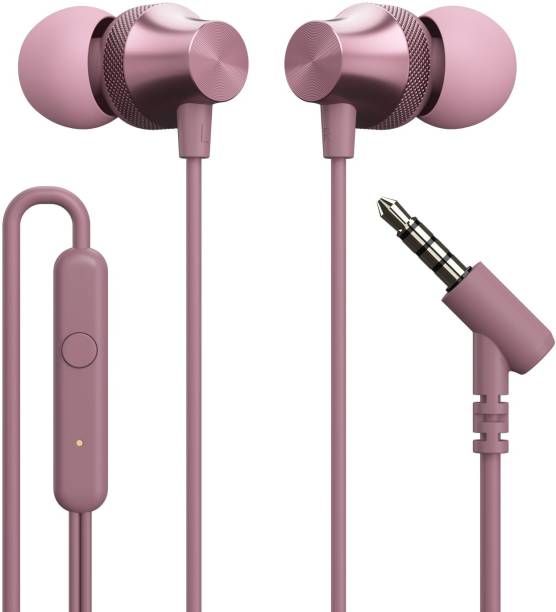 Portronics Conch Beat A Wired Headset  (Rose Gold, In the Ear)