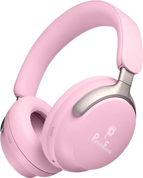 PunnkFunnk 70H Playtime Bass Bluetooth Wireless Headphone with Mic, Foldable Design & Aux Bluetooth