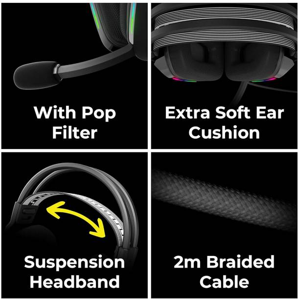 ZEBRONICS New Launch Havoc Premium with Dolby Atmos Subscription Wired Gaming  (Black, On the Ear)
