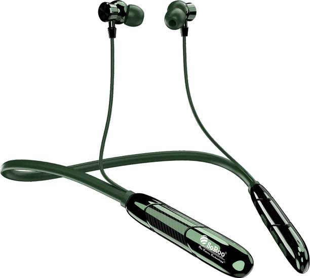 SoRoo Wireless Bluetooth Neckband with 98H Playtime, ENC Mic, Fast Charging, Soft bass Bluetooth