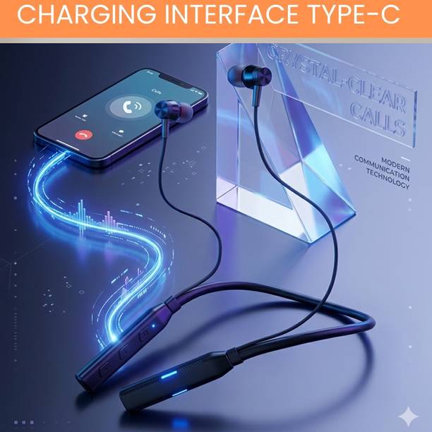 SYARA Candy Wireless Bluetooth Neckband Earphone With Deep Bass, Long Battery LifeR374 Bluetooth