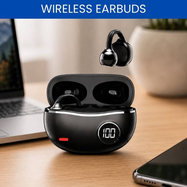 GUGGU TWS Bluetooth Earbuds With Digital Display, Secure Ear Clip and Deep BassMY463 Bluetooth
