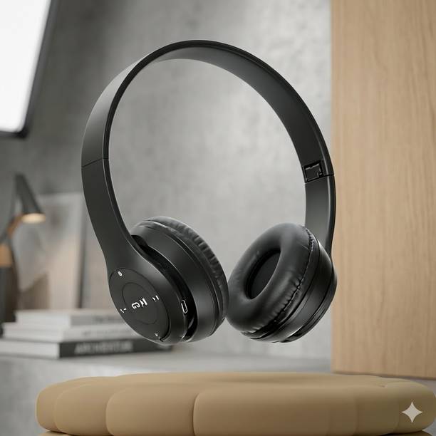 Worricow Trendy Bluetooth Headphones with Mic, Over-Ear Headset with FM/SD Card Support Bluetooth