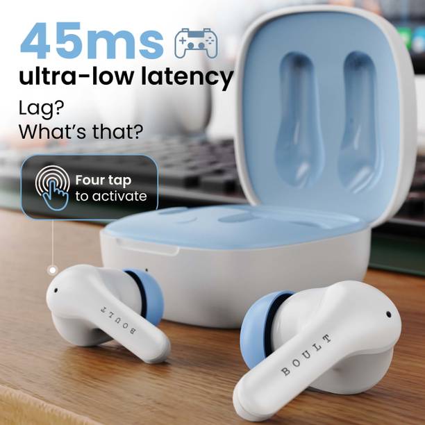 Boult K10 50H Battery, 4 Mic ENC, 45ms Low Latency, Dual Master, Touch Control, 5.4v Bluetooth  (Blue Ice, True Wireless)