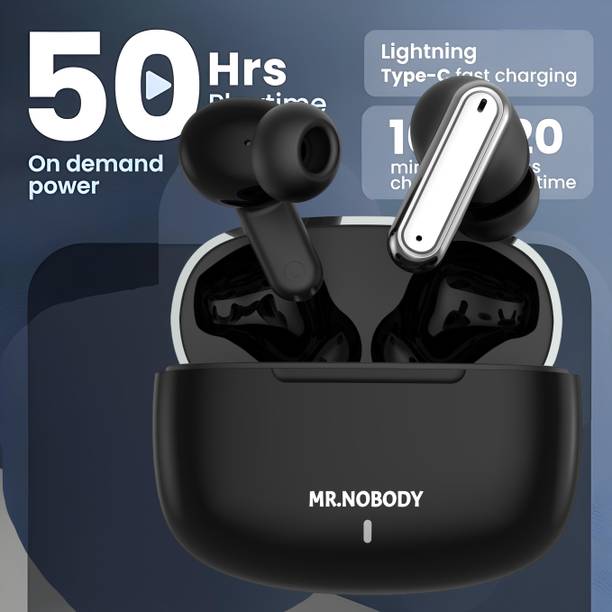 MR.NOBODY Ultrabuds with Latest BT v6.0,40Hr Playtime,13mm Dynamic Drivers,Rich Bass A500 Bluetooth