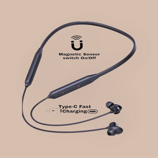 skm 48 Hours Playtime Bluetooth Wireless Neckband Headphones Earphone_5R Bluetooth & Wired