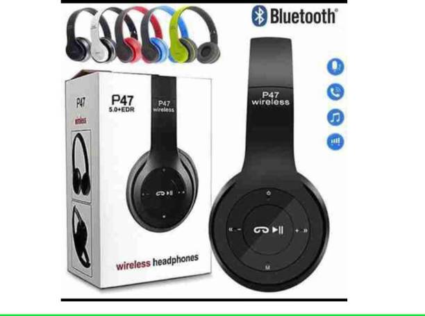 Gadgetbloom P47 Wireless Bluetooth Headphones with FM RadioA87 Bluetooth without Mic