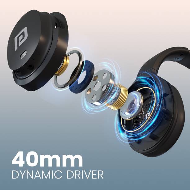 Portronics Muffs M4 Over Ear Bluetooth Headphone,40Hours Playtime,Powerful Bass,InBuilt Mic Bluetooth & Wired  (Black, On the Ear)