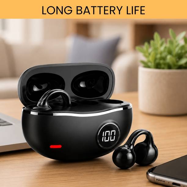 FRONY TWS Bluetooth Earbuds With Digital Display, Secure Ear Clip and Deep BassXR435 Bluetooth