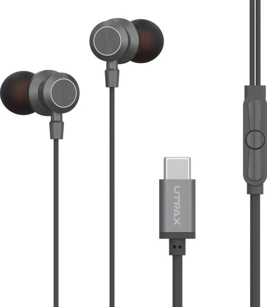 UTRAX BeatX in Ear Type C Wired Earphones,In Line HD Mic,Magnetic Earbuds Wired