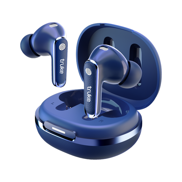truke Mega 12 Leather Finish TWS, 24bit-Spatial Audio, Dual Pairing buds, Quad Mic ENC Bluetooth