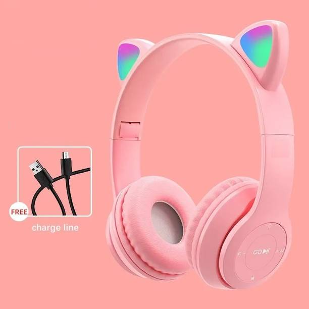 G2L Newest Premium Headset with Microphone Girls/Boys Cat Bluetooth Headphone Bluetooth