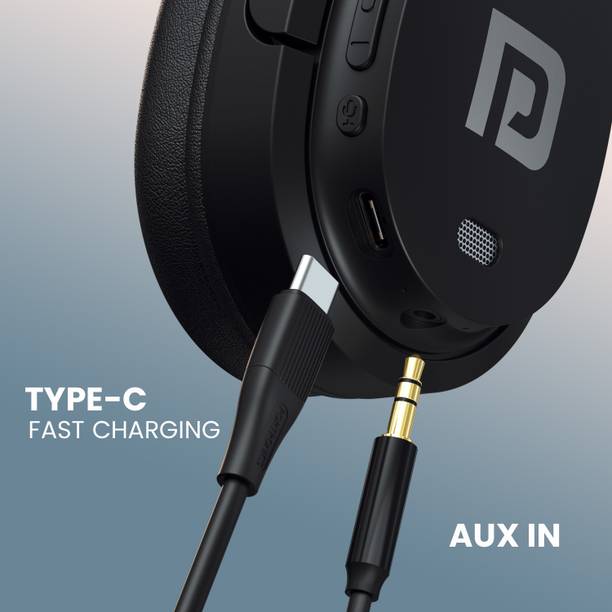 Portronics Muffs M4 Over Ear Bluetooth Headphone,40Hours Playtime,Powerful Bass,InBuilt Mic Bluetooth & Wired  (Black, On the Ear)