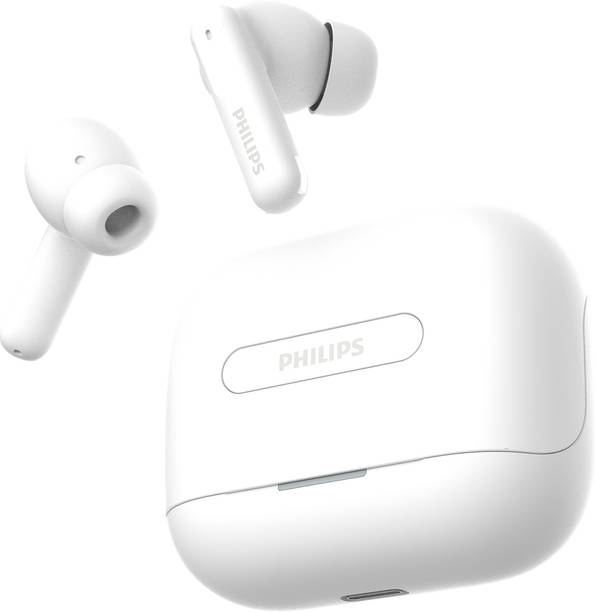 PHILIPS TAT1050WT/94In Ear Earbuds with ANC & ENC, 50H Play Time, 13mm Drivers, IPX5 Bluetooth