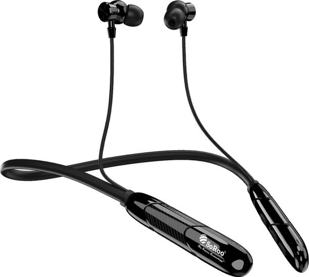 Soroo Future Wireless Bluetooth Neckband with 98H Playtime, ENC Mic, Fast Charging, Soft bass Bluetooth